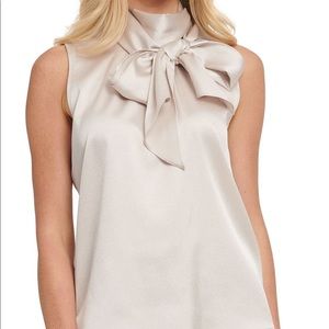 DKNY metallic bow blouse